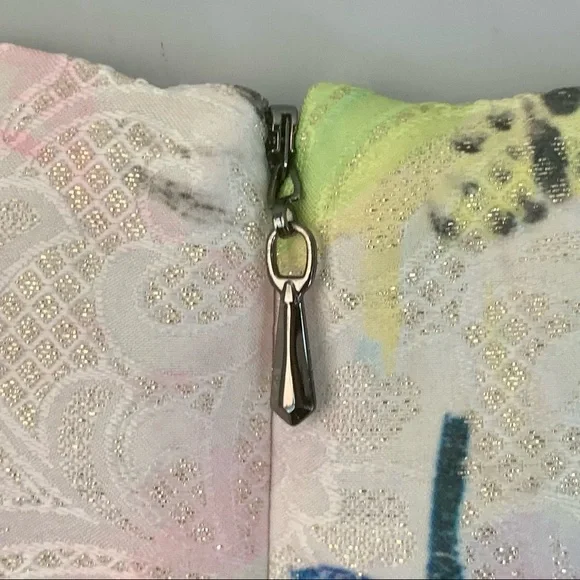 Anthropologie Leifsdottir Peplum Brocade Top Bird Pattern Metallic Sleeveless 0 - Picture 14 of 16